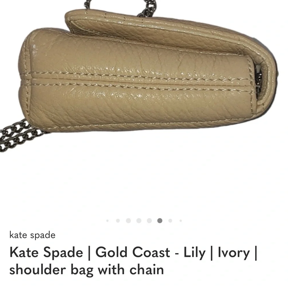Kate Spade Elegant White Off Leather Chain Bag